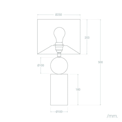 Lámpara de Mesa Cerámica y Tela Rahma
