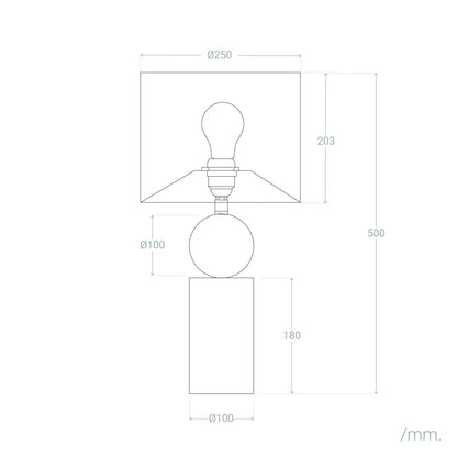 Lámpara de Mesa Cerámica y Tela Rahma