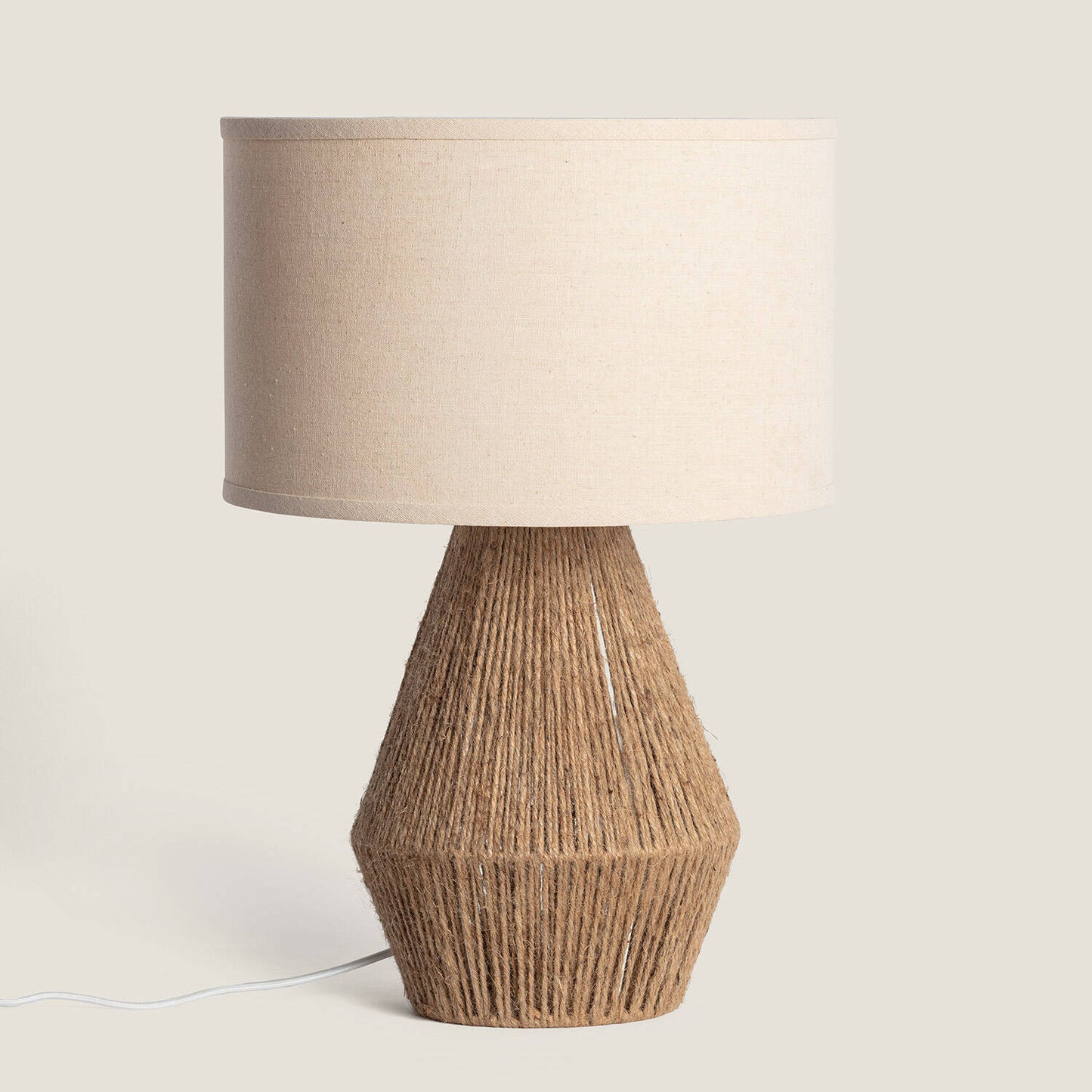 Lámpara de Mesa Cuerda de Algodón y Lino Muitu Dione