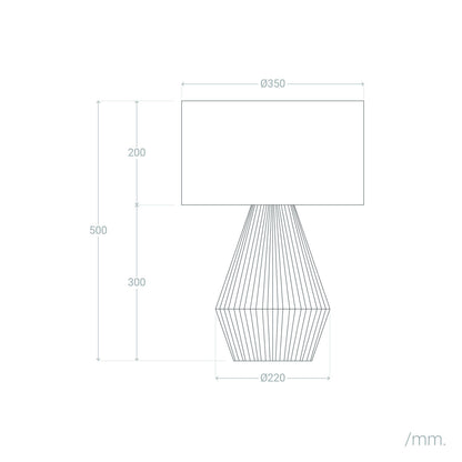 Lámpara de Mesa Cuerda de Algodón y Lino Muitu Dione
