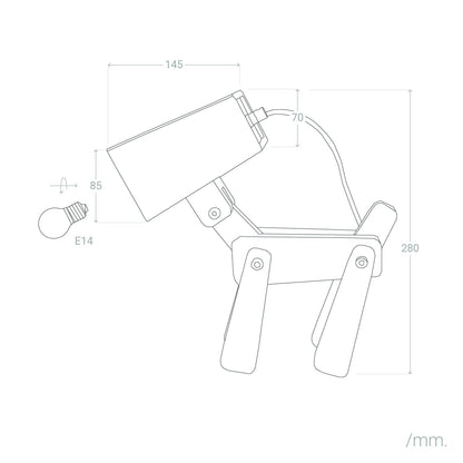 Lámpara de Mesa de Madera Infantil Coba Doggi