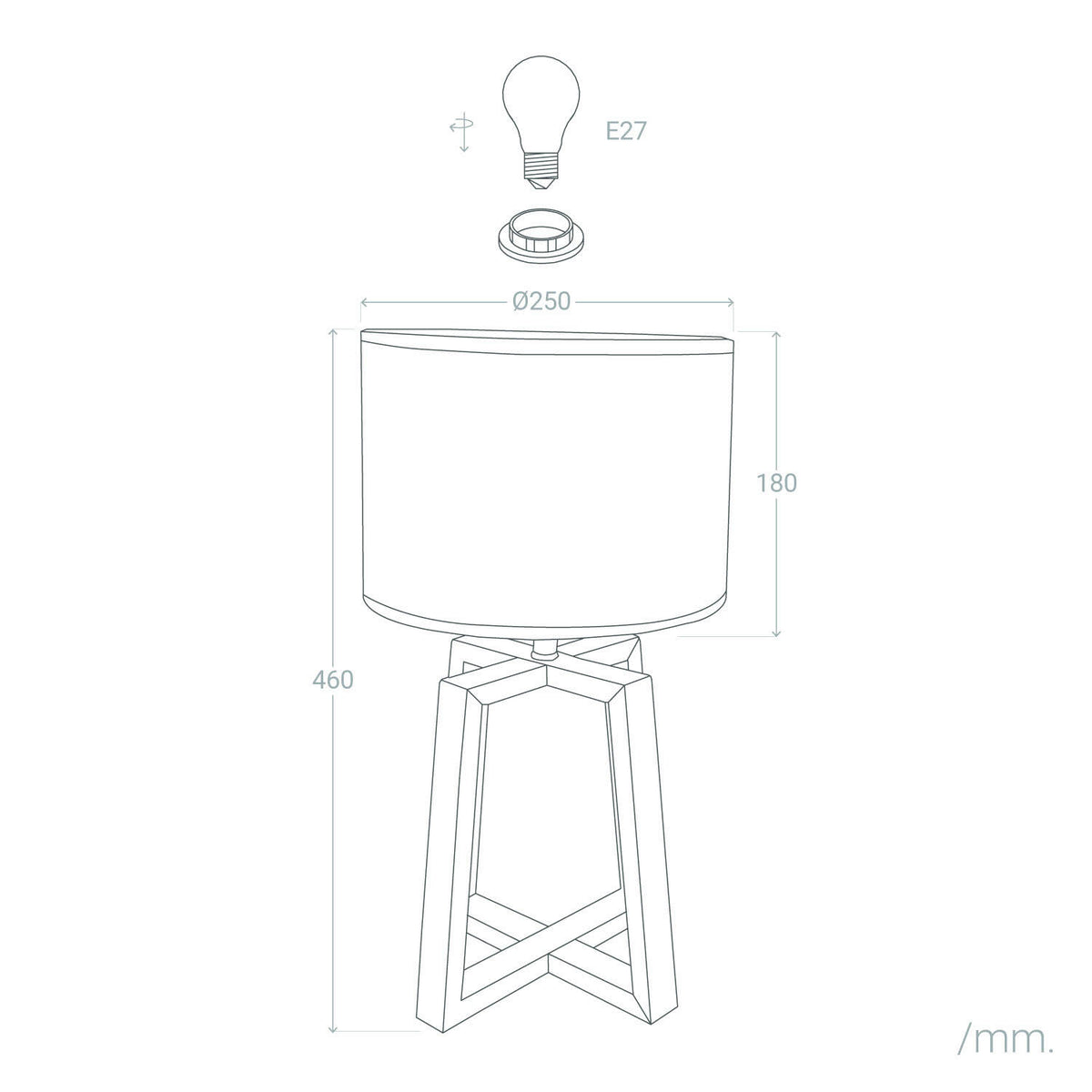 Lámpara de Mesa de Madera Korsade