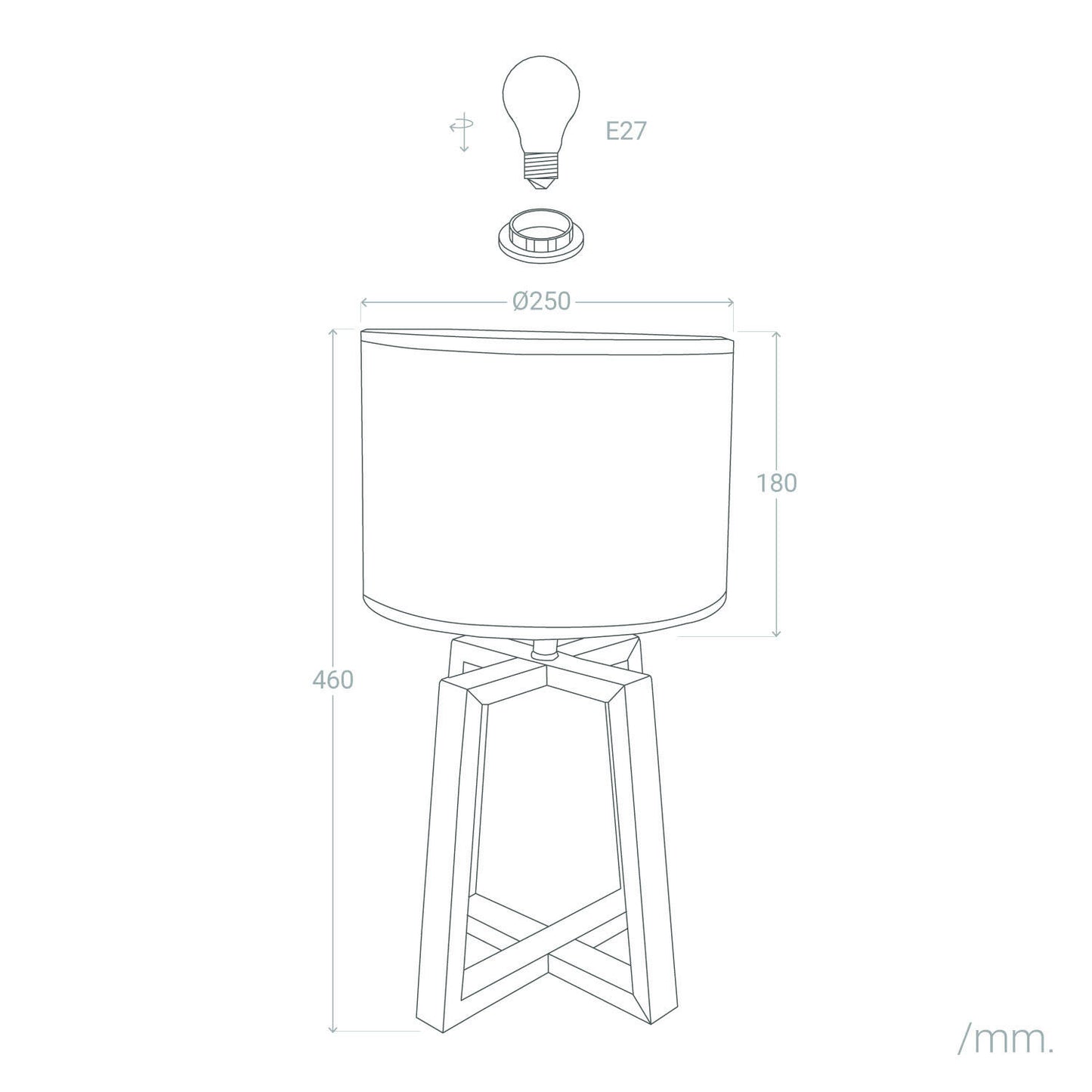 Lámpara de Mesa de Madera Korsade