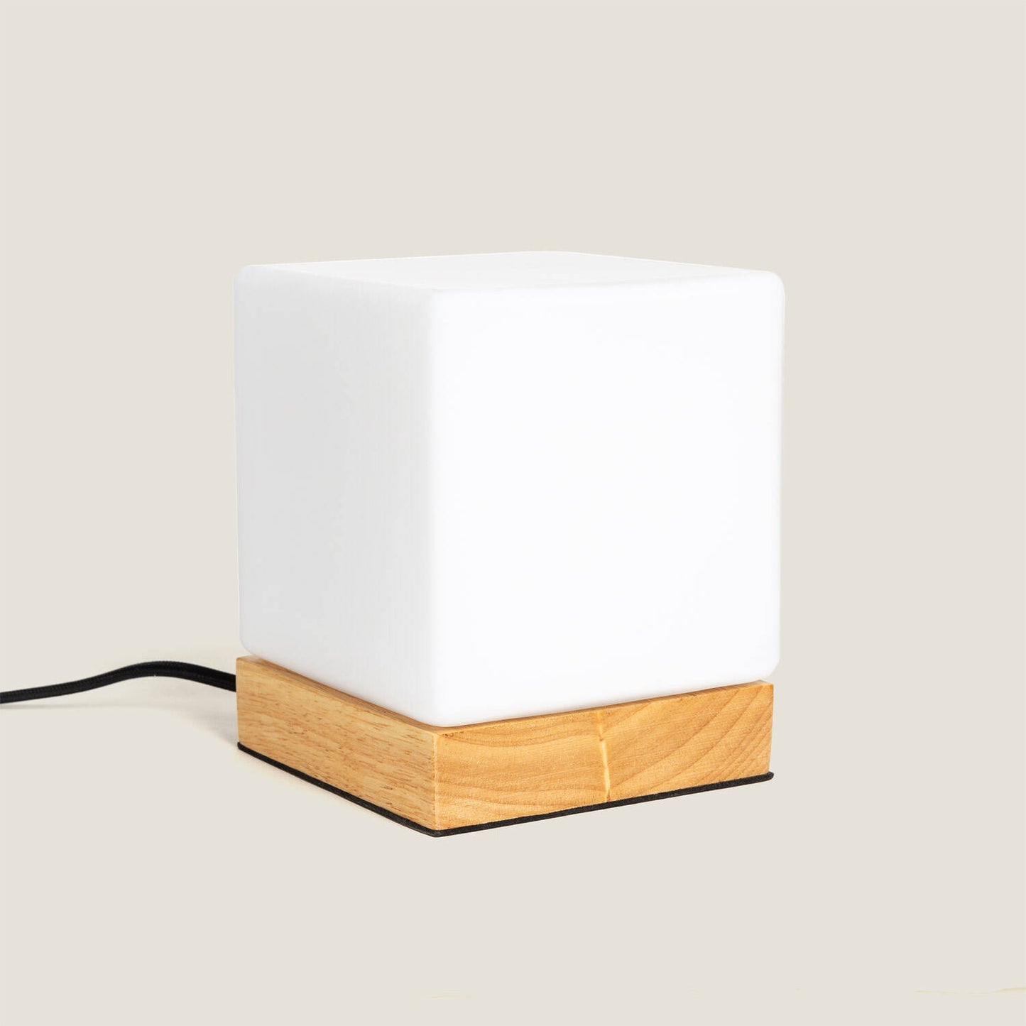 Lámpara de Mesa de Madera y Cristal Aarhus