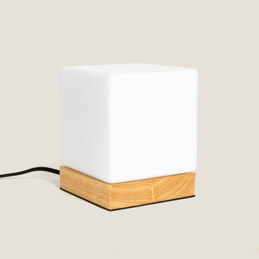 Lámpara de Mesa de Madera y Cristal Aarhus
