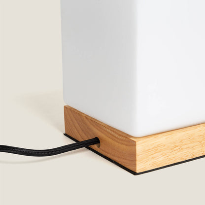 Lámpara de Mesa de Madera y Cristal Aarhus