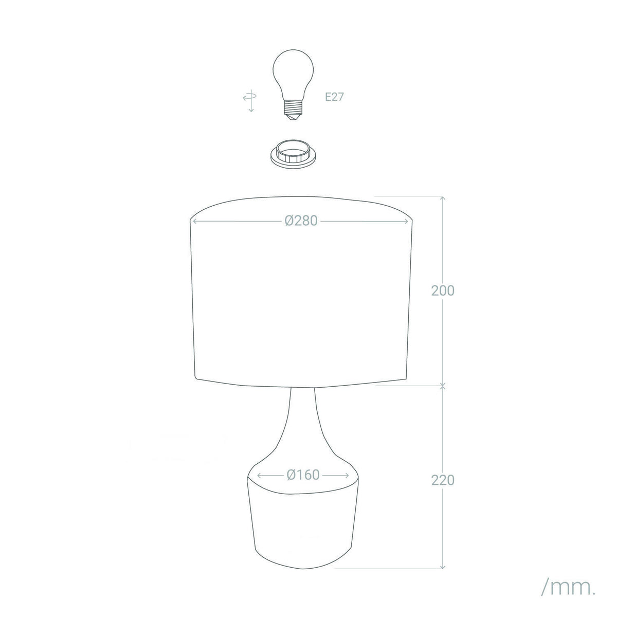 Lámpara de Mesa de Madera y Tela Dabai