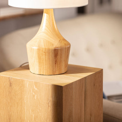 Lámpara de Mesa de Madera y Tela Dabai