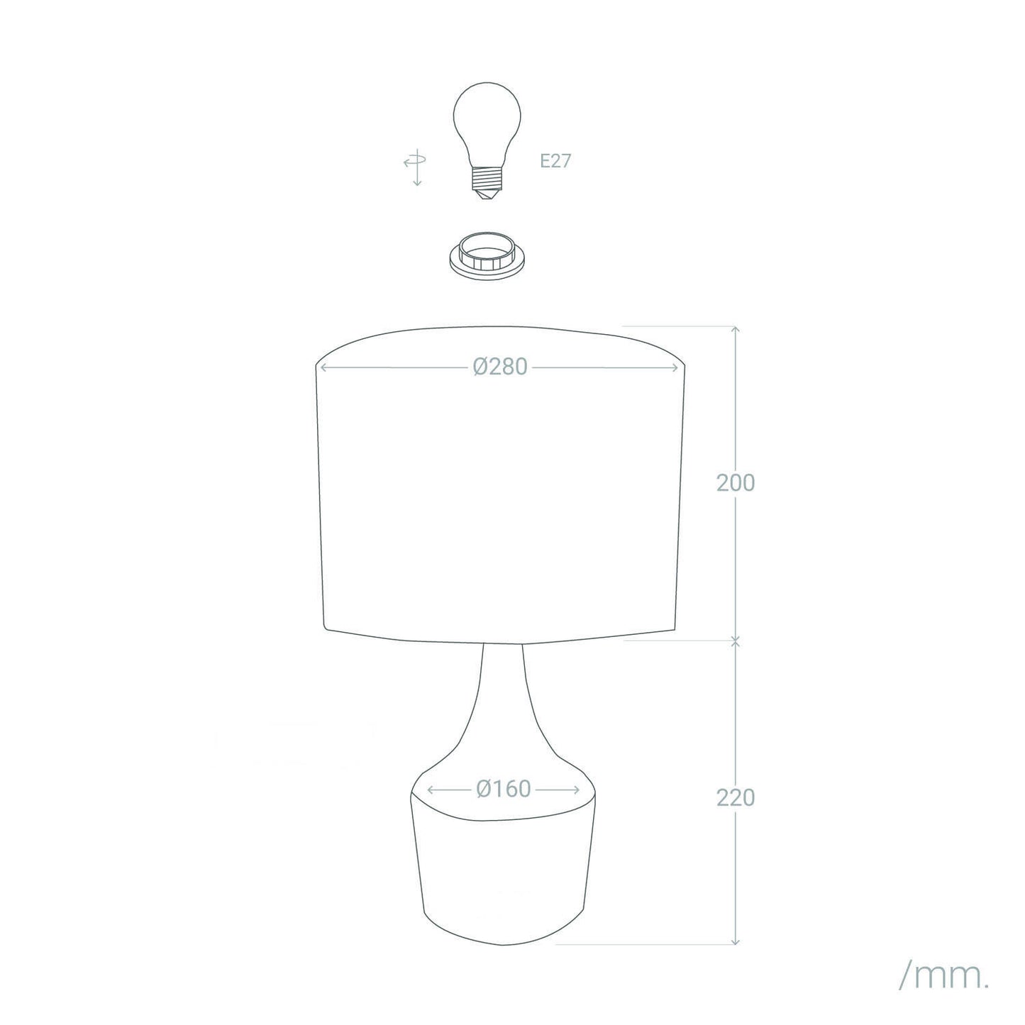 Lámpara de Mesa de Madera y Tela Dabai