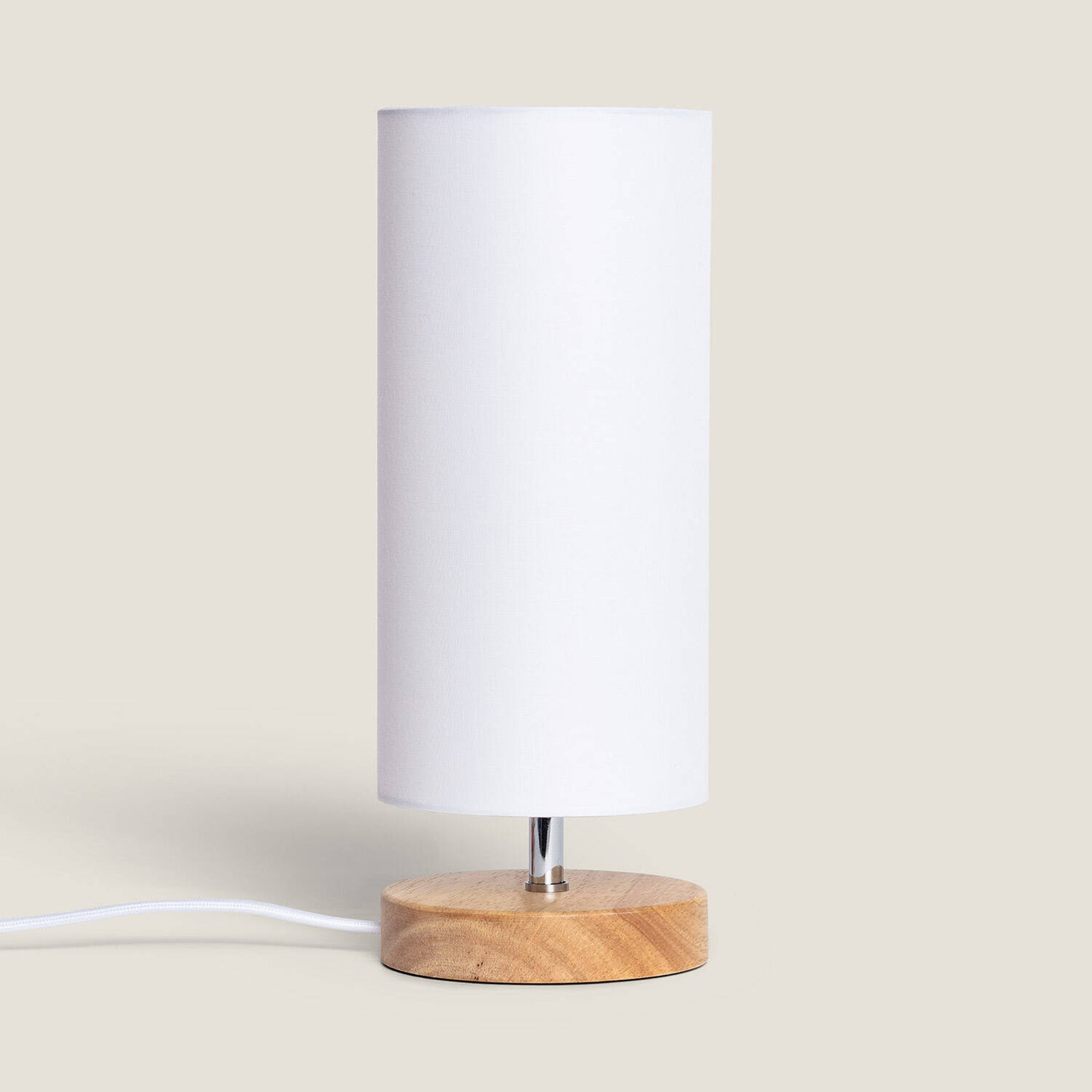 Lámpara de Mesa de Madera y Tela Roundi Haarle