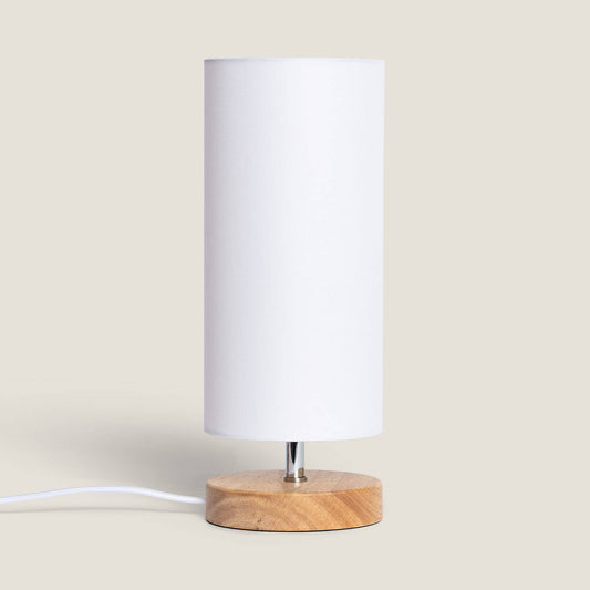 Lámpara de Mesa de Madera y Tela Roundi Haarle