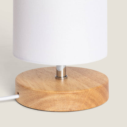 Lámpara de Mesa de Madera y Tela Roundi Haarle