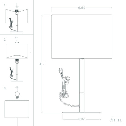 Lámpara de Mesa de Metal y Madera Silinda