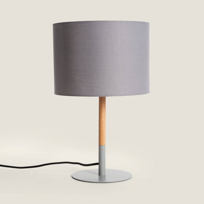 Lámpara de Mesa de Metal y Madera Silinda