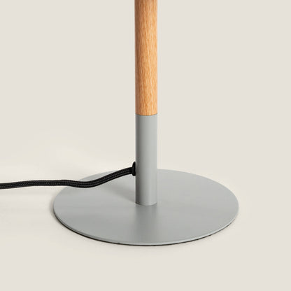 Lámpara de Mesa de Metal y Madera Silinda