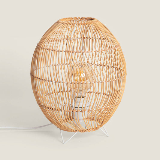 Lámpara de Mesa de Ratán Sagra