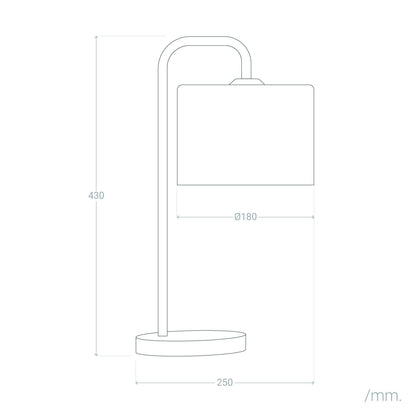 Lámpara de Mesa de Tela y Madera Jedali