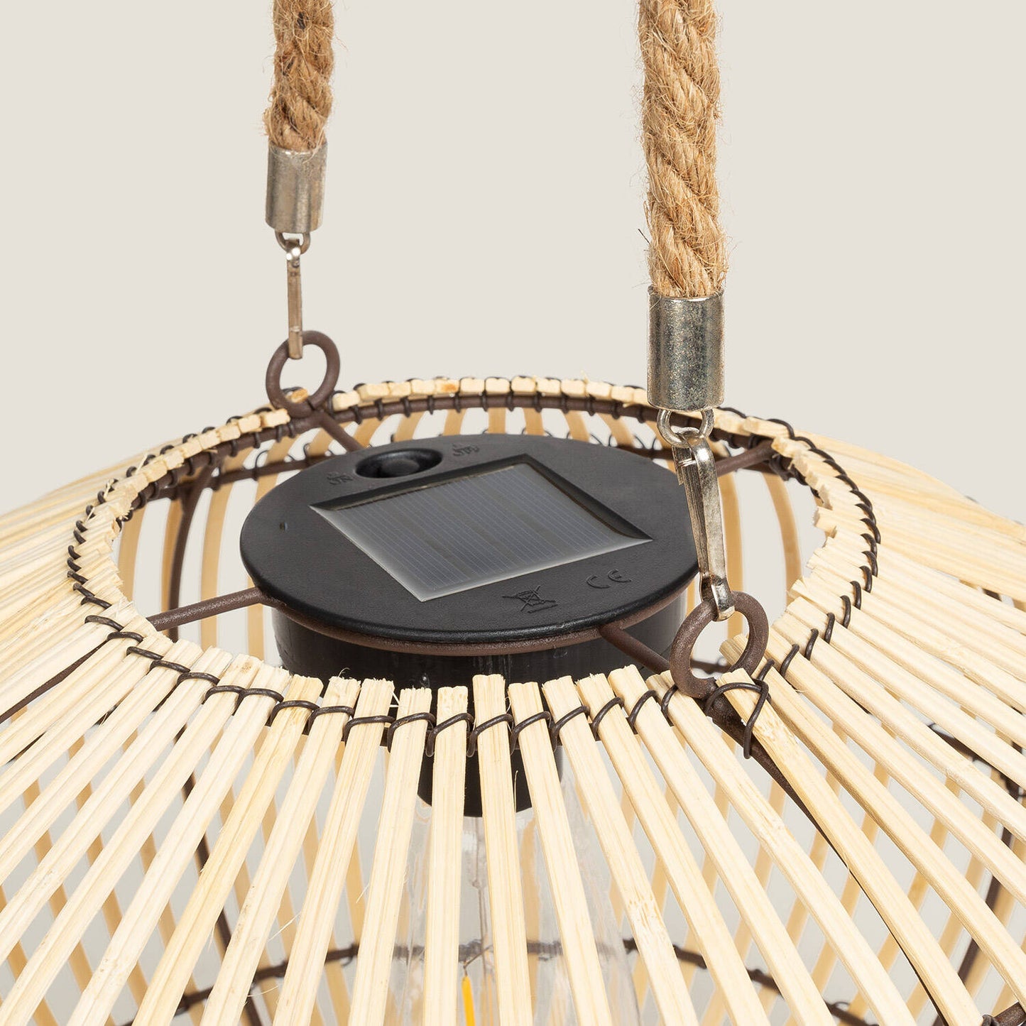 Lámpara de Mesa Exterior Solar LED de Bambú Sipur