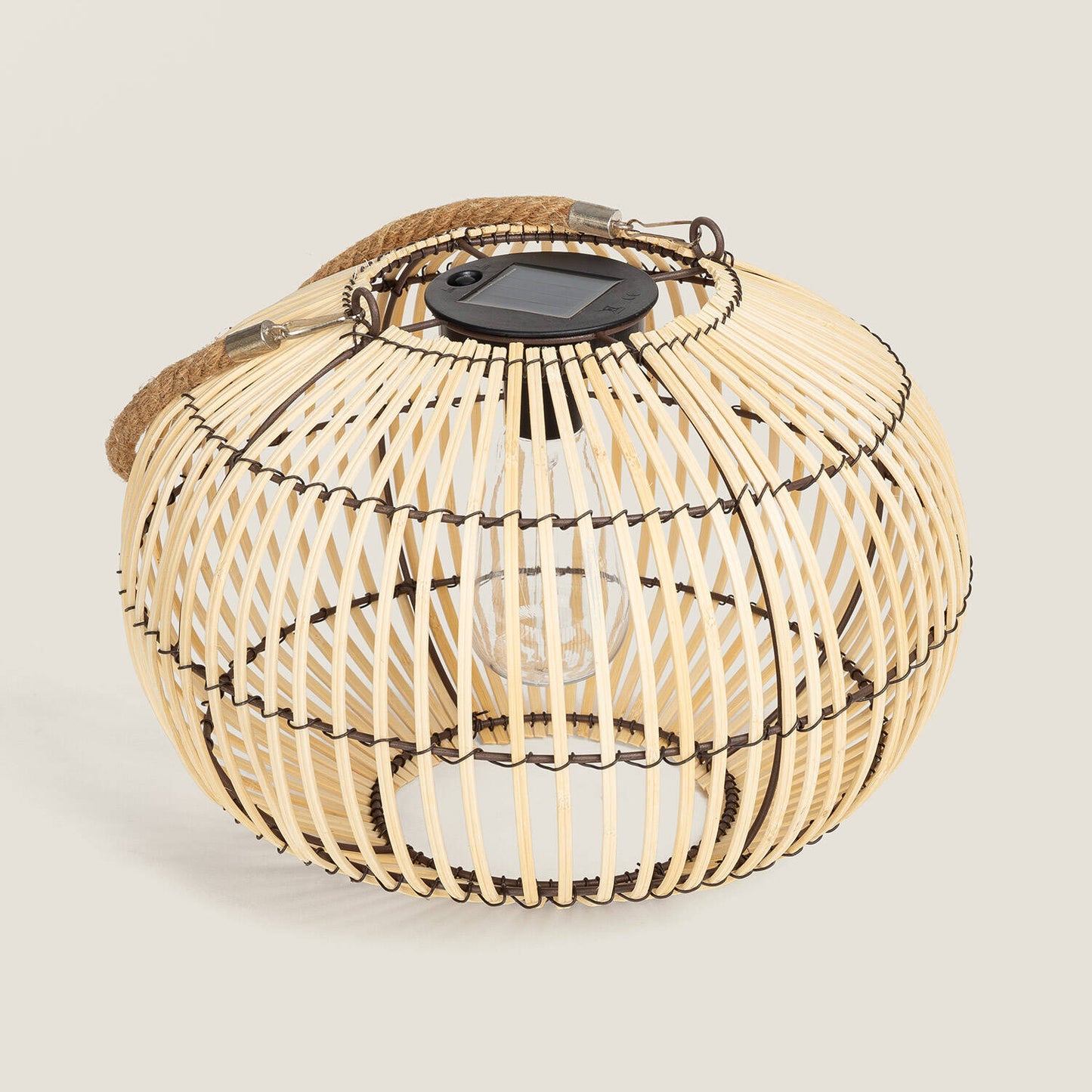 Lámpara de Mesa Exterior Solar LED de Bambú Sipur