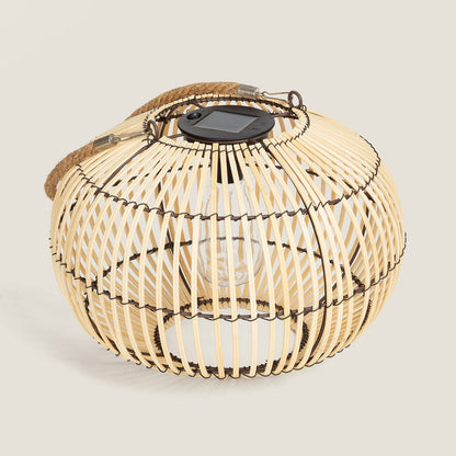 Lámpara de Mesa Exterior Solar LED de Bambú Sipur