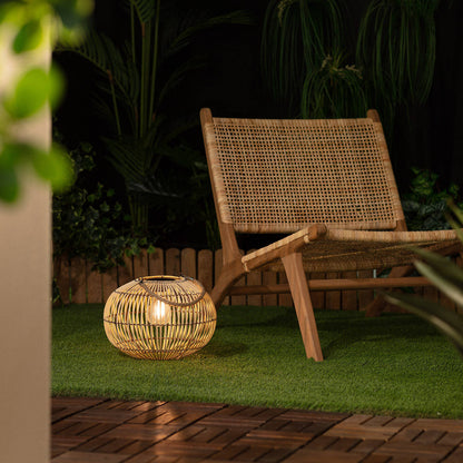 Lámpara de Mesa Exterior Solar LED de Bambú Sipur