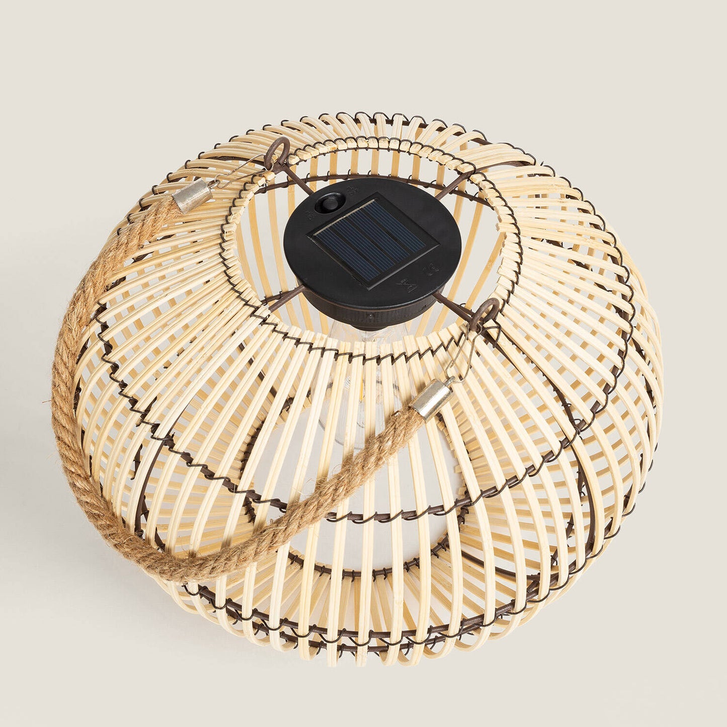 Lámpara de Mesa Exterior Solar LED de Bambú Sipur