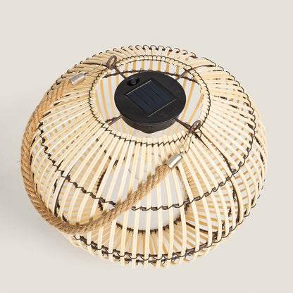 Lámpara de Mesa Exterior Solar LED de Bambú Sipur