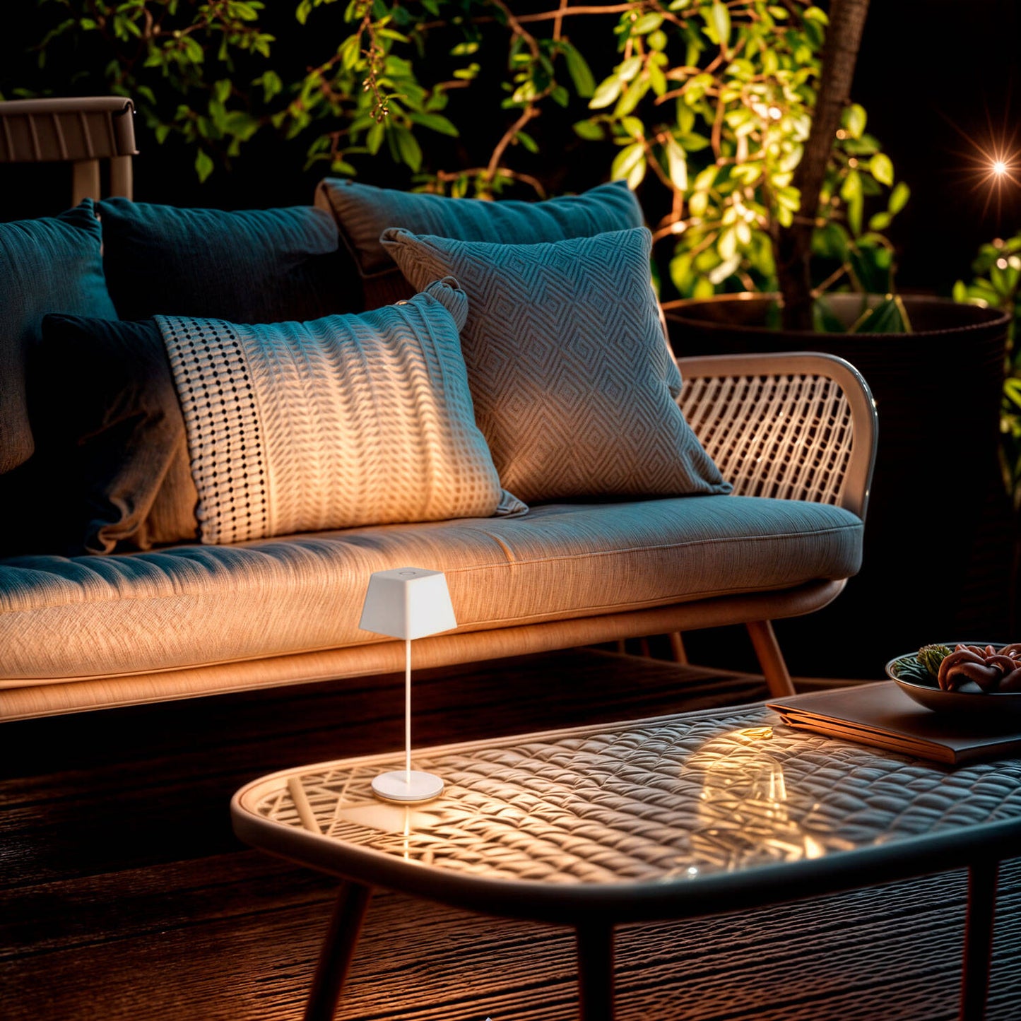 Lámpara de Mesa LED Portátil para Exterior Aluminio con Batería Recargable Willy