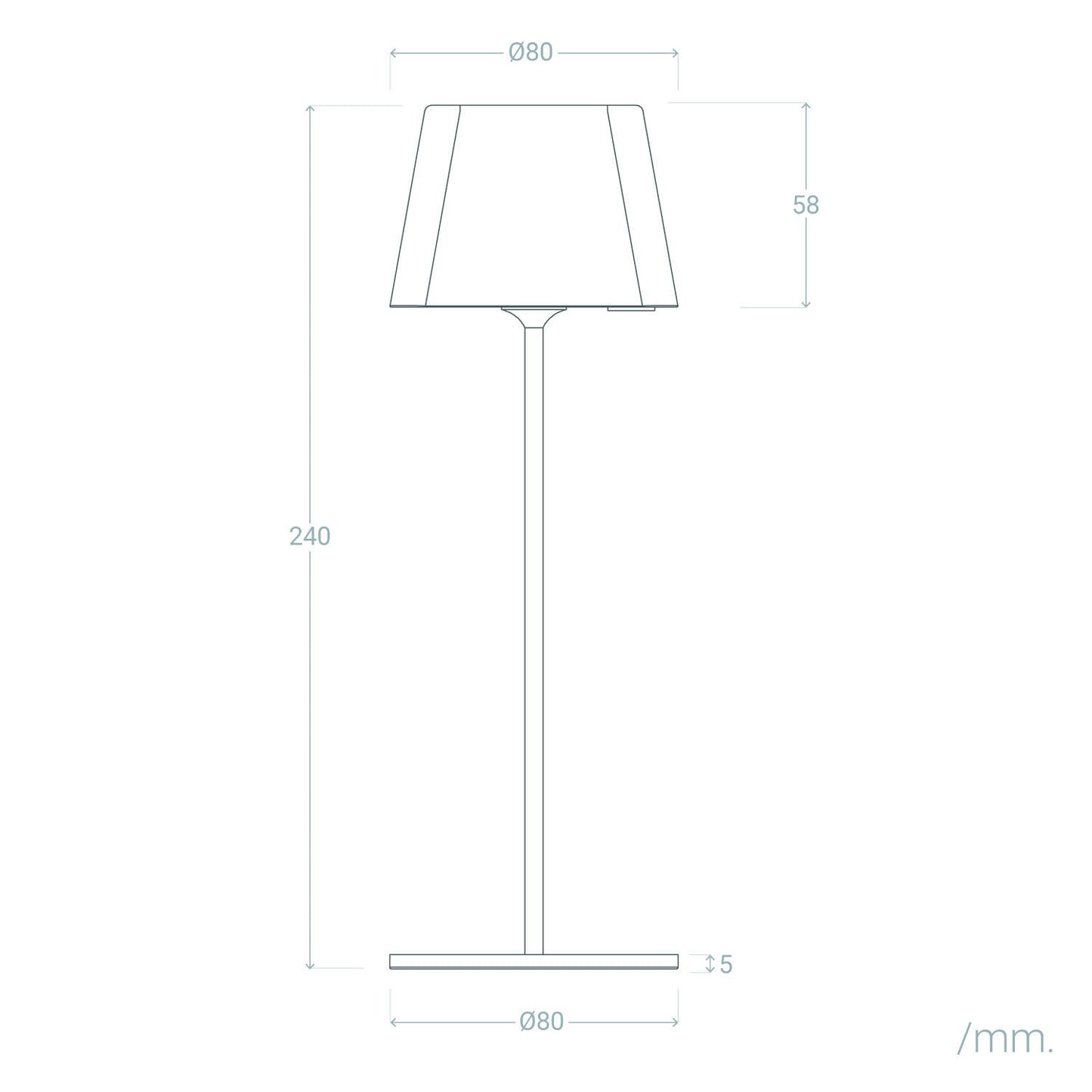Lámpara de Mesa LED Portátil para Exterior Aluminio con Batería Recargable Willy