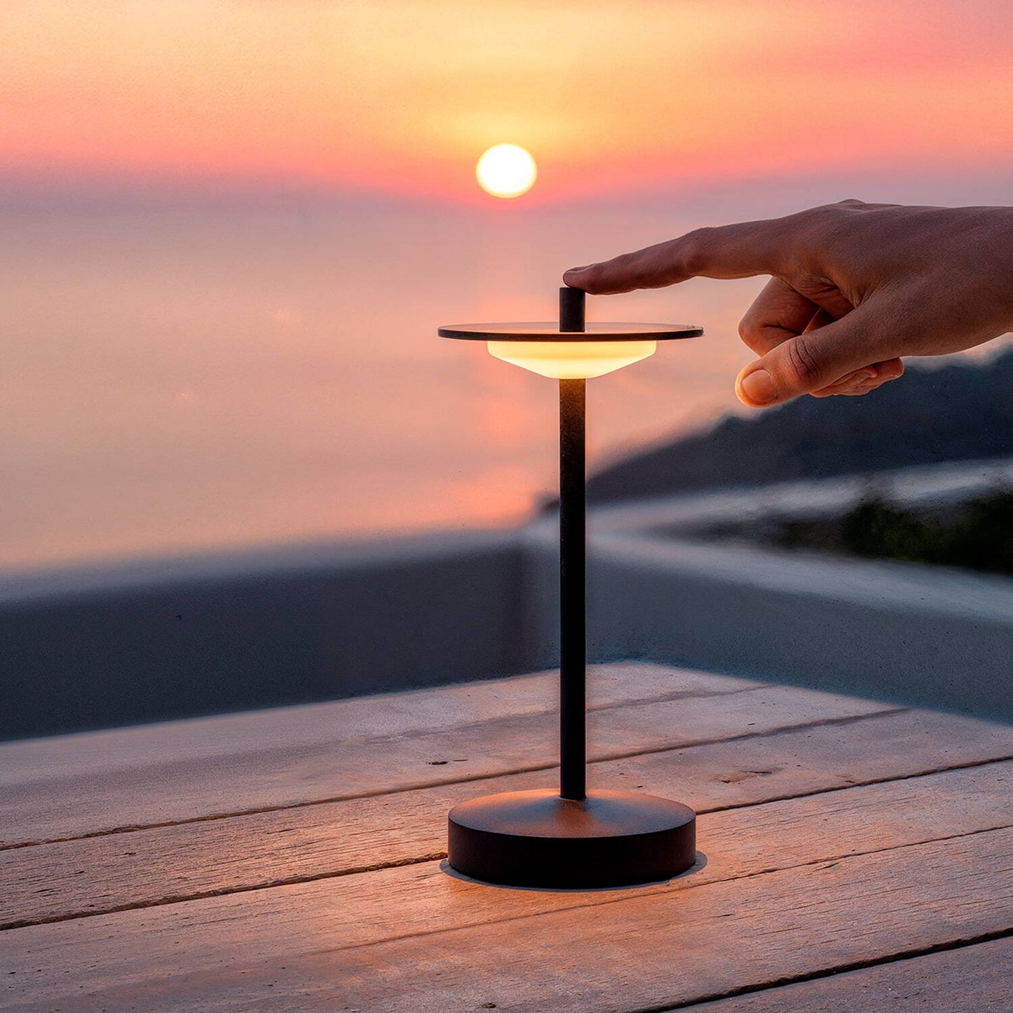 Lámpara de Mesa LED Portátil para Exterior Metal con Batería Recargable Estepona