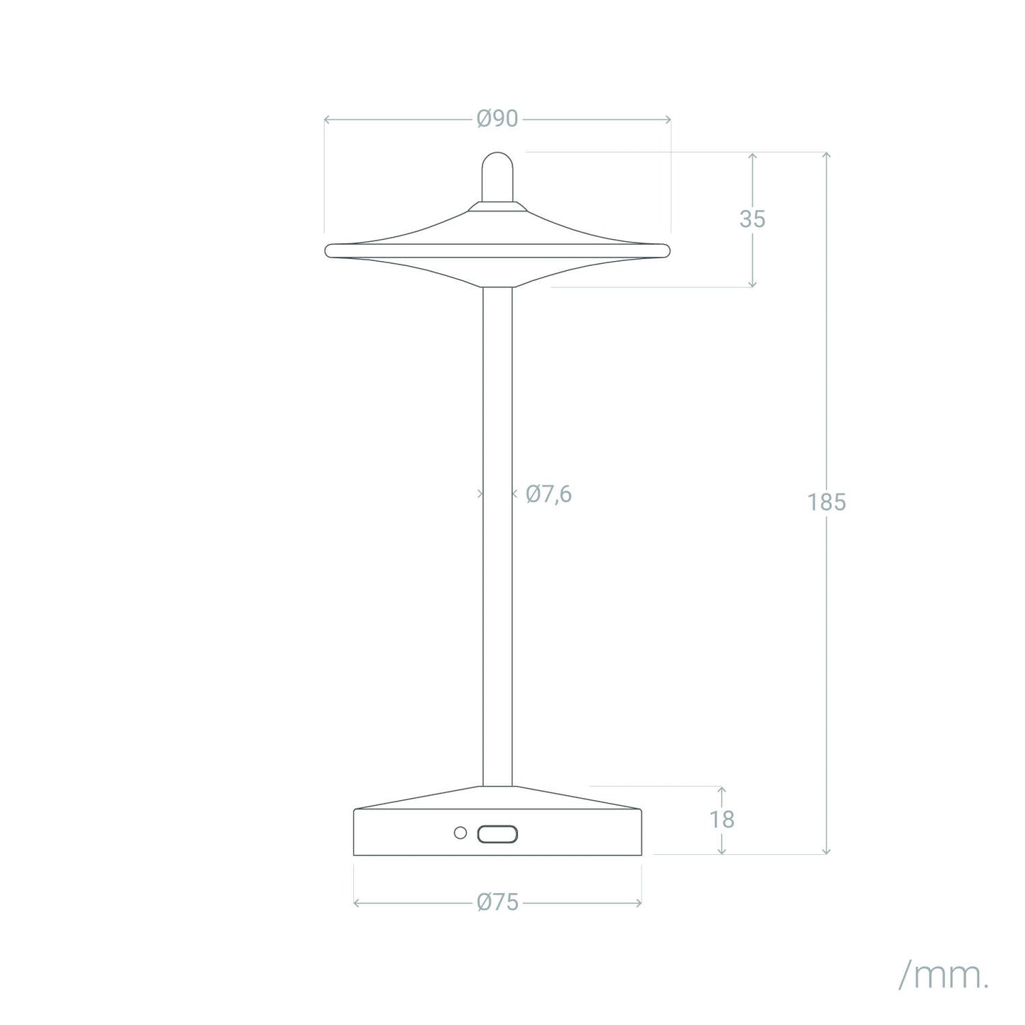 Lámpara de Mesa LED Portátil para Exterior Metal con Batería Recargable Estepona