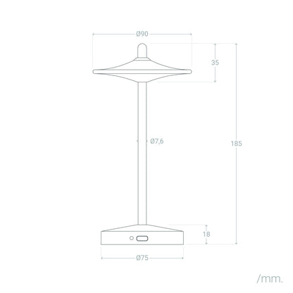 Lámpara de Mesa LED Portátil para Exterior Metal con Batería Recargable Estepona