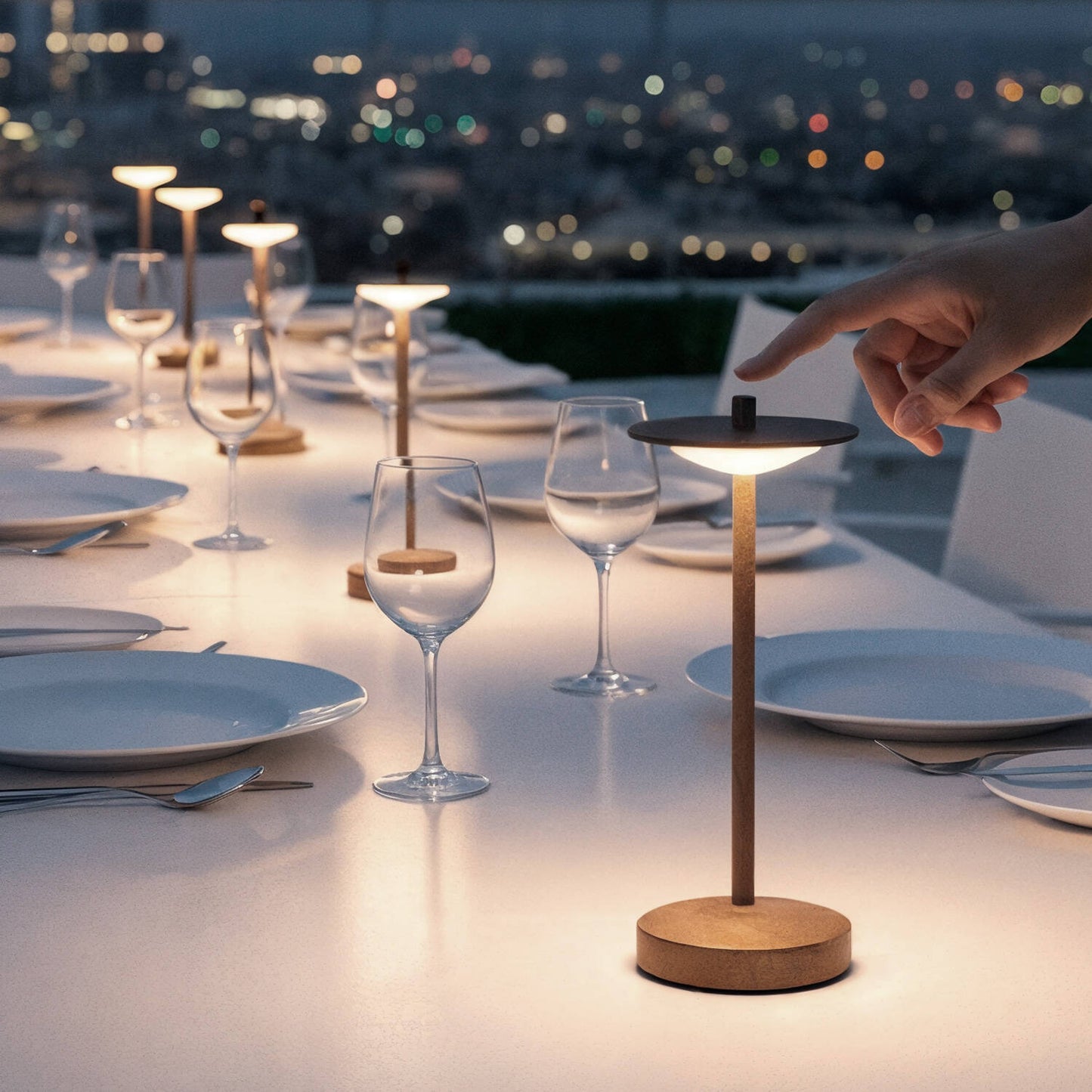 Lámpara de Mesa LED Portátil para Exterior Metal con Batería Recargable Estepona