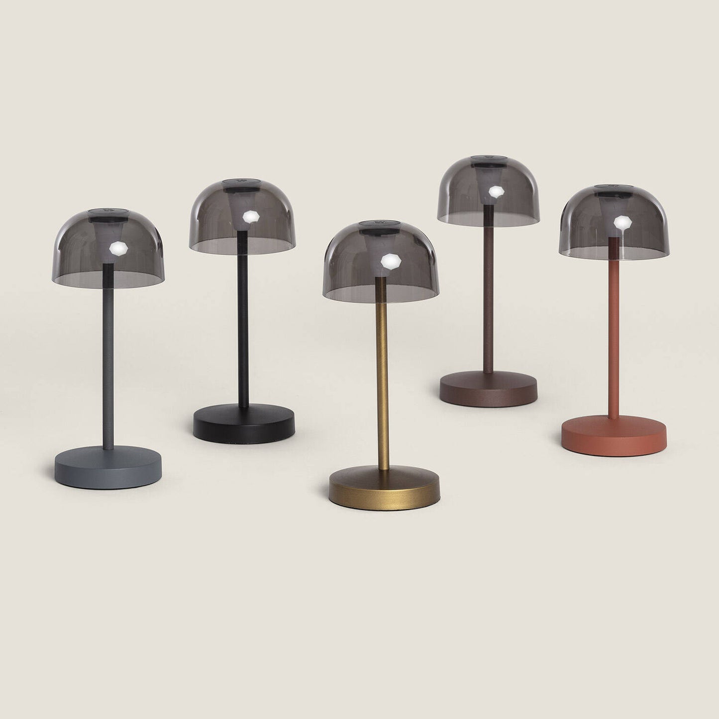 Lámpara de Mesa LED Portátil para Exterior Metal con Batería Recargable Lendora Smoke