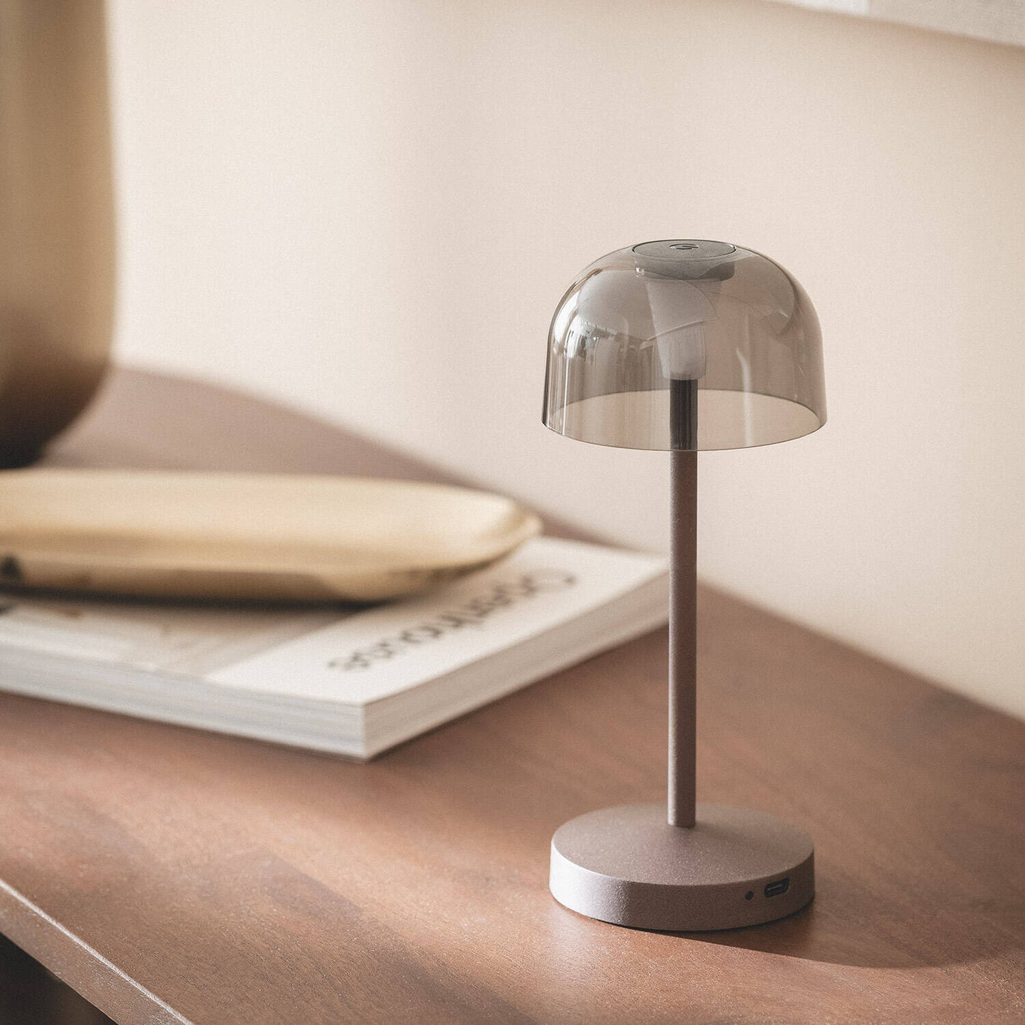 Lámpara de Mesa LED Portátil para Exterior Metal con Batería Recargable Lendora Smoke
