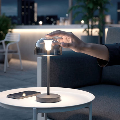 Lámpara de Mesa LED Portátil para Exterior Metal con Batería Recargable Lendora Smoke