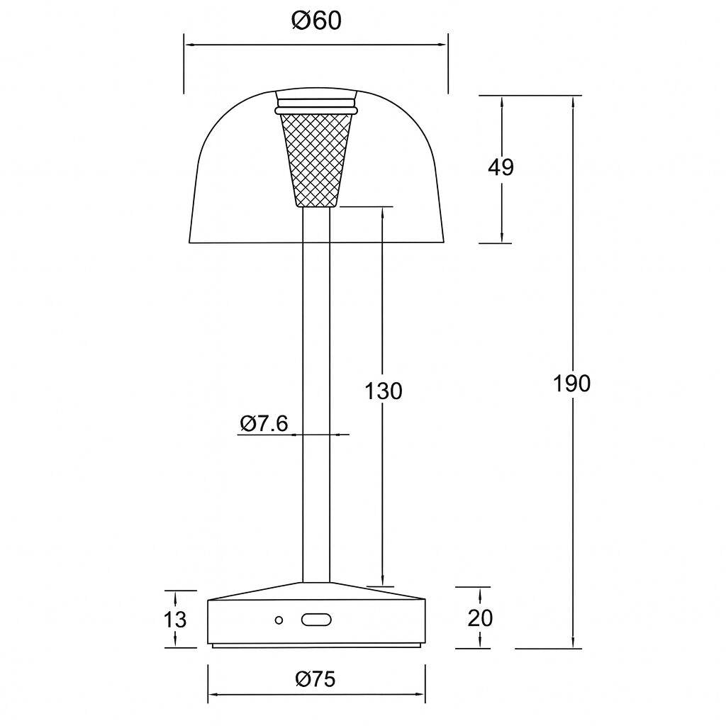 Lámpara de Mesa LED Portátil para Exterior Metal con Batería Recargable Lendora