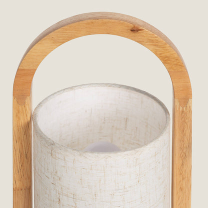 Lámpara de Mesa LED Portátil Madera con Batería USB Recargable Fragosa
