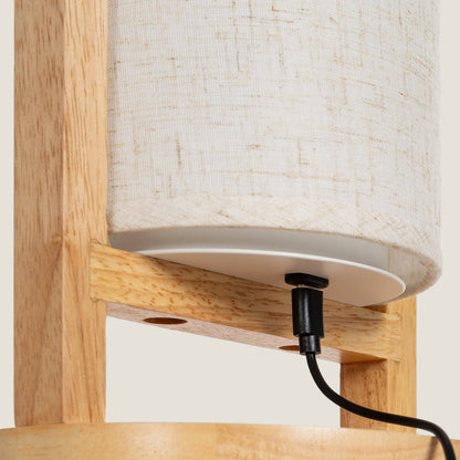 Lámpara de Mesa LED Portátil Madera con Batería USB Recargable Fragosa
