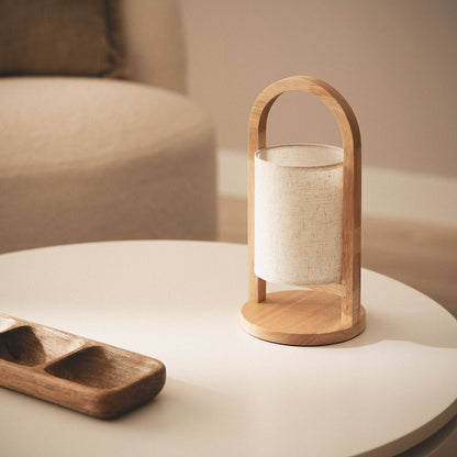 Lámpara de Mesa LED Portátil Madera con Batería USB Recargable Fragosa