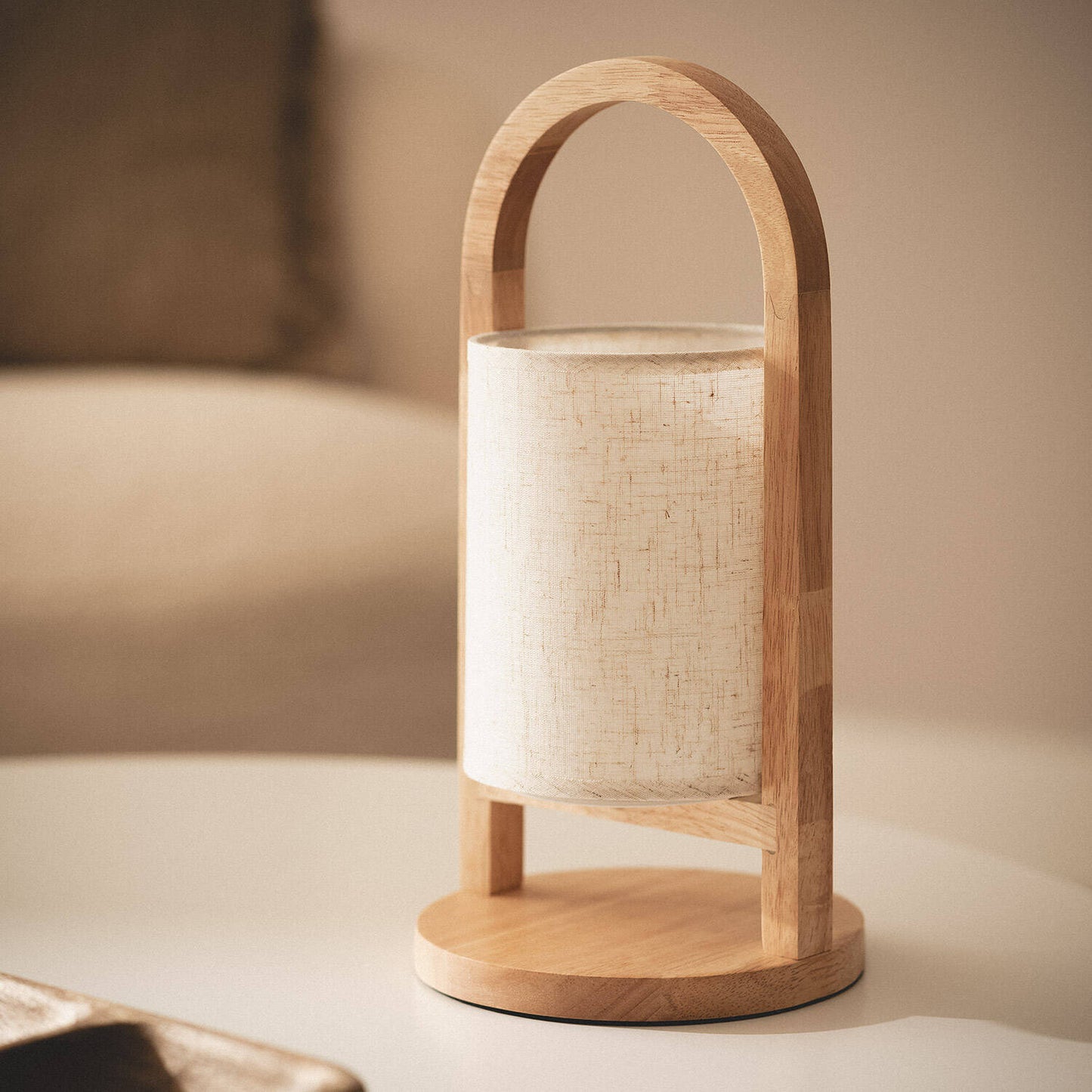 Lámpara de Mesa LED Portátil Madera con Batería USB Recargable Fragosa