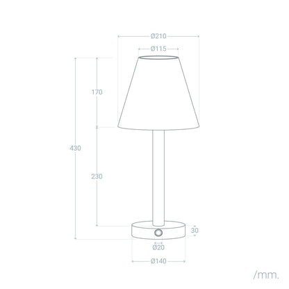 Lámpara de Mesa LED Portátil Madera con Batería USB Recargable Rowy