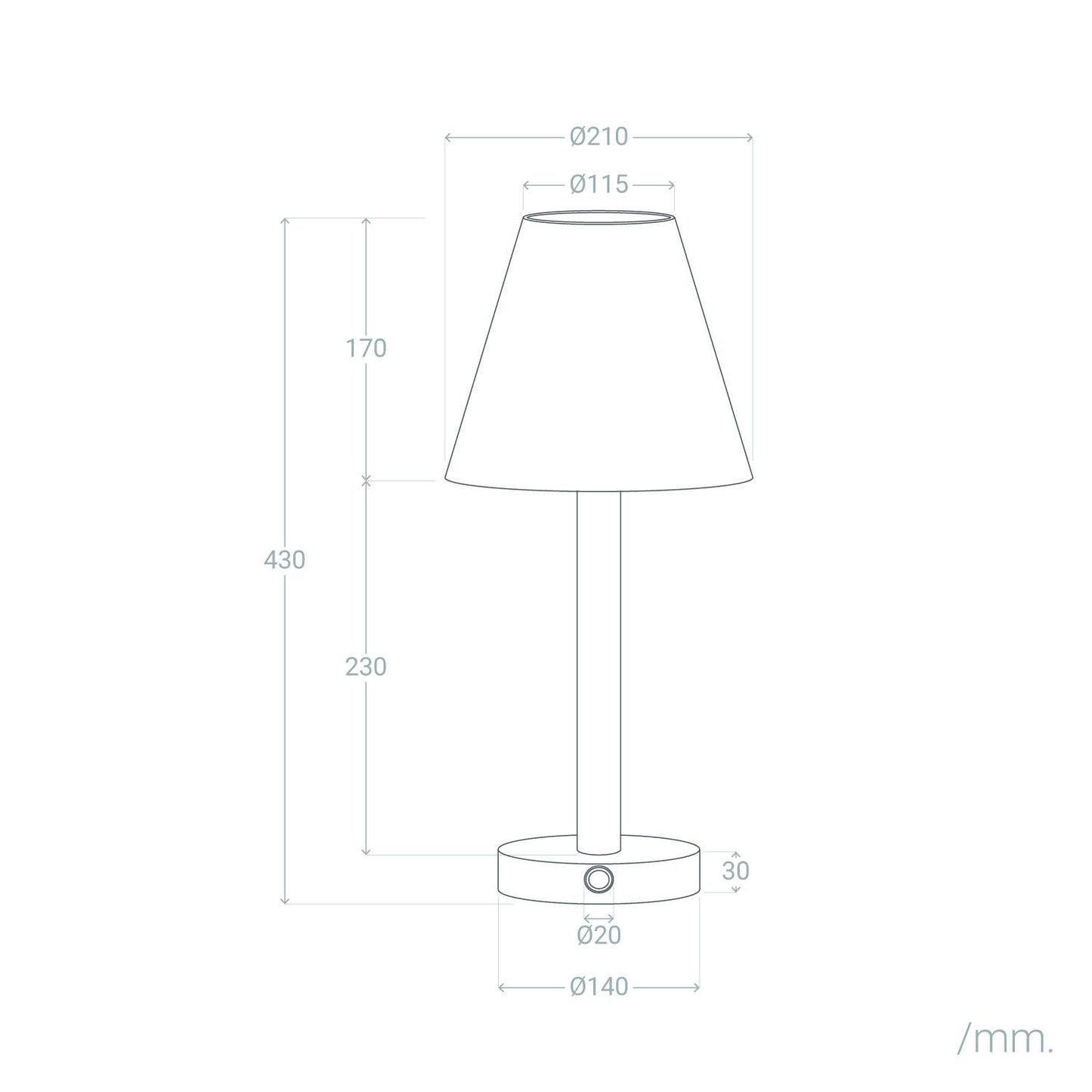 Lámpara de Mesa LED Portátil Madera con Batería USB Recargable Rowy