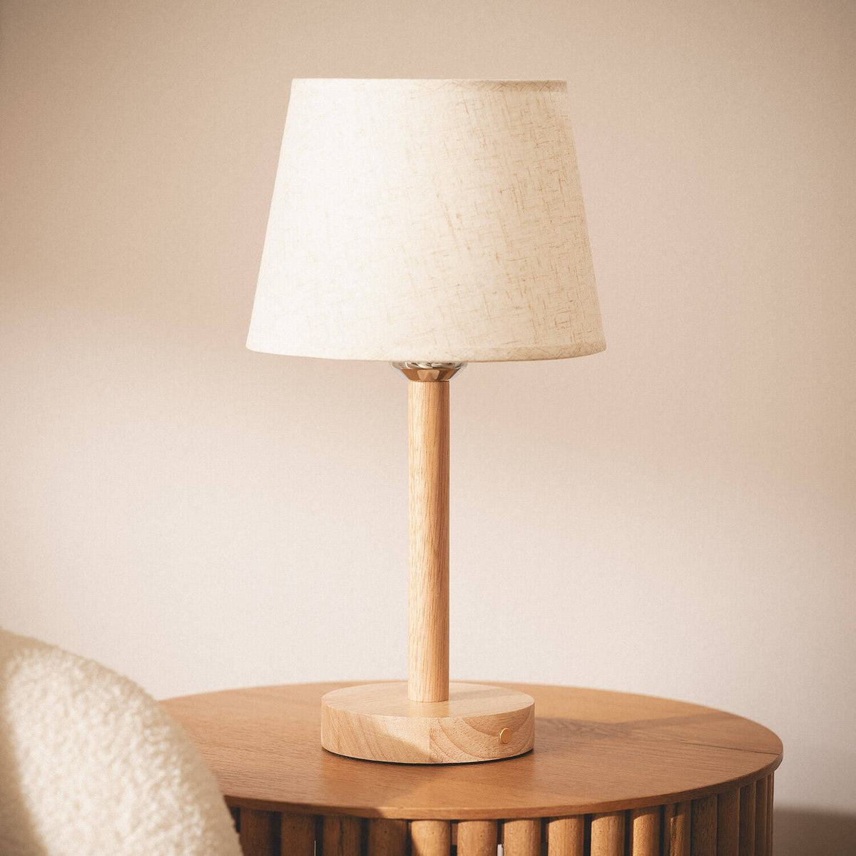 Lámpara de Mesa LED Portátil Madera con Batería USB Recargable Rowy