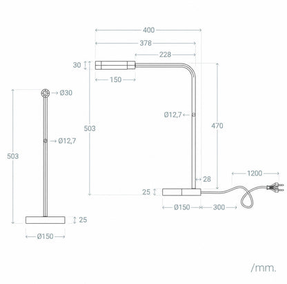 Lámpara de Mesa LED Táctil 2.5W de Metal Gazny