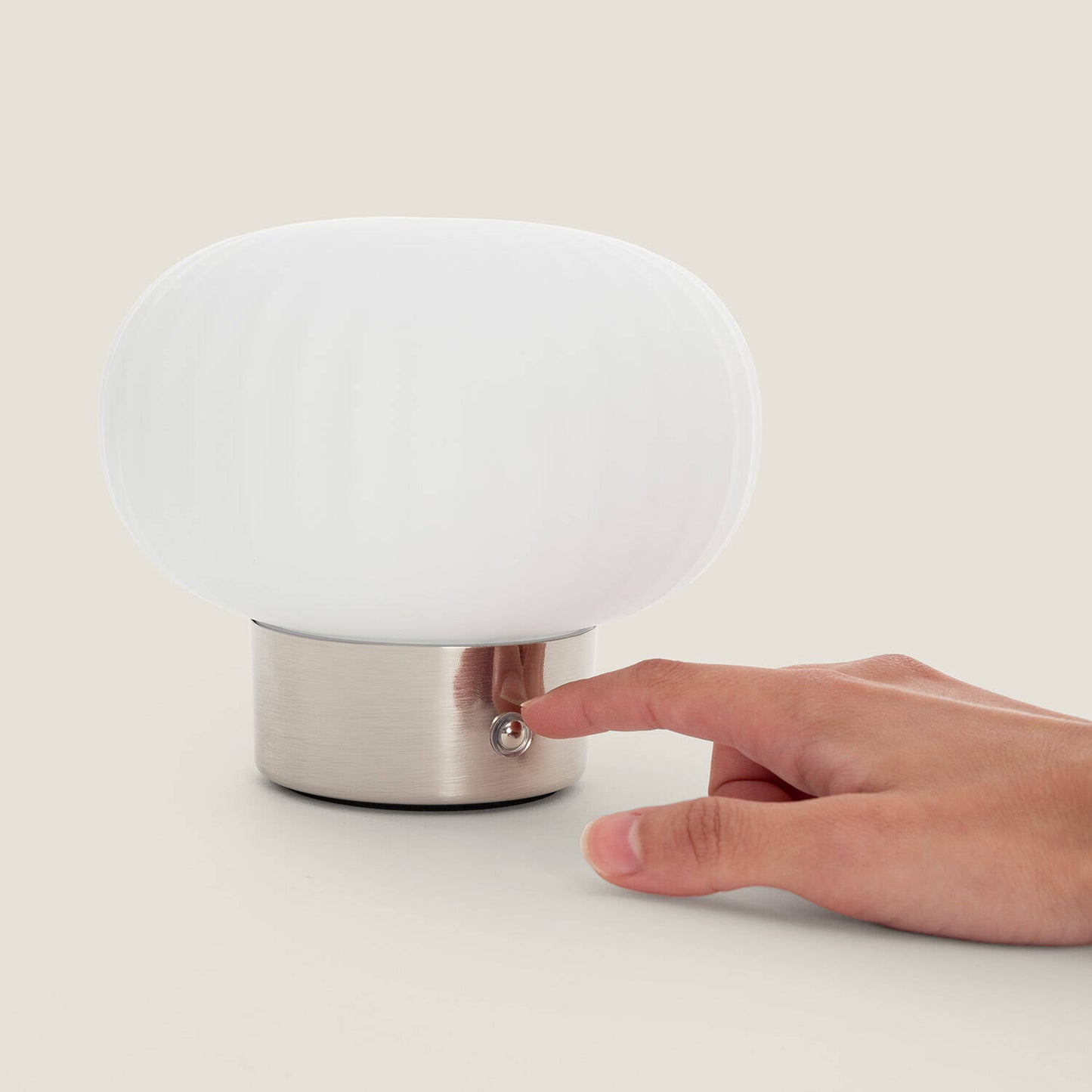 Lámpara de Mesa LED Metal y Cristal Portátil Exterior con Batería USB Recargable Aluzna