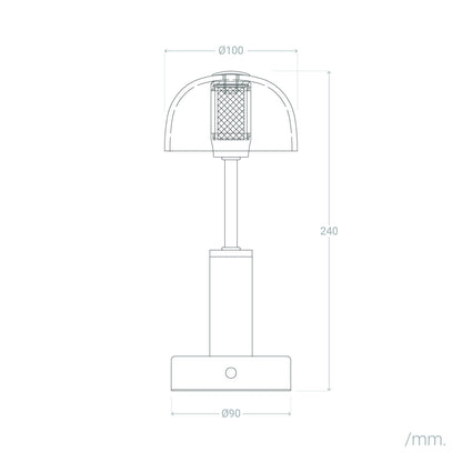 Lámpara de Mesa LED Metal Portátil con Batería USB Recargable Luliu Ludza