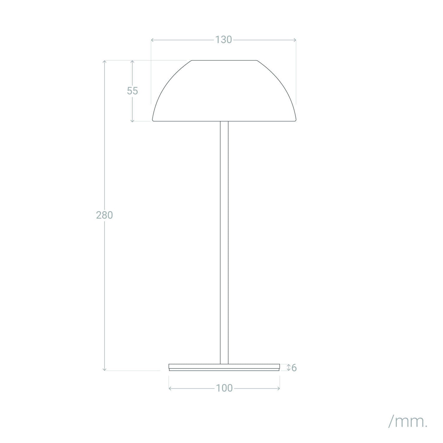 Lámpara de Mesa LED Portátil Exterior con Batería USB Recargable Metal Mugla