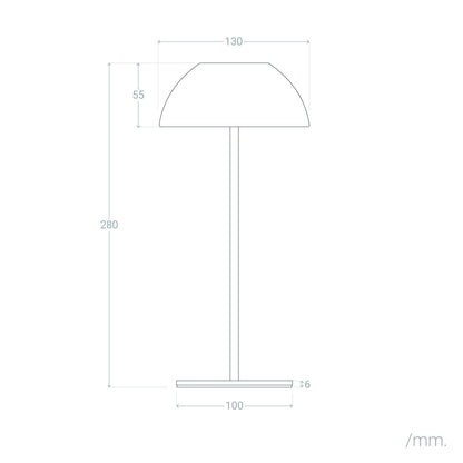 Lámpara de Mesa LED Portátil Exterior con Batería USB Recargable Metal Mugla