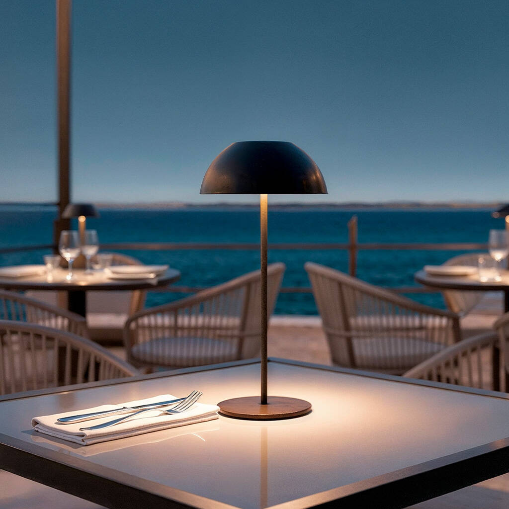 Lámpara de Mesa LED Portátil Exterior con Batería USB Recargable Metal Mugla